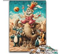 Adult Puzzles 2000 Pieces Circus Animals Family Game Stress Reliever Difficult Challenge Artists Collection, Fine Art 70x100cm