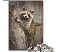 Adult Puzzles 2000 Pieces Raccoon in A Tree Family Game Stress Reliever Difficult Challenge Artists Collection, Fine Art 70x100cm