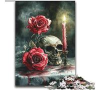 Adult Puzzles 2000 Pieces Skull Red Rose Candle Challenging To Complete But Fun And Humorous Unique Home Decor And Gifts 70x100cm