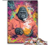 Adult Puzzles 2000 Pieces Smoky Chimpanzee Challenging Game And Family Play for Is Ideal As A Gift for The Whole Family 70x100cm