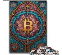 Adult Puzzles 2000 Pieces Stained Glass Bitcoin Challenging To Complete But Fun And Humorous Unique Home Decor And Gifts 70x100cm