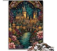 Adult Puzzles 2000 Pieces Stained Glass Castle Stress Reliever Staycation Kill Time Perfect Decoration for Age 14+ 70x100cm