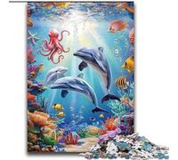 Adult Puzzles 2000 Pieces Undersea Dolphins Learning Educational Toys Family Games Educational Game for Birthday, Chrismas 70x100cm
