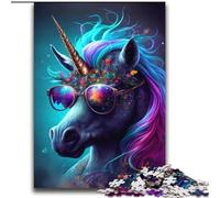 Adult Puzzles 2000 Pieces Unicorns with Glasses Challenging Game And Family Play with Fully Interlocking Randomly Shaped Pieces 70x100cm