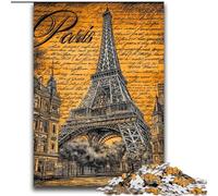 Adult Puzzles 2000 Pieces Vintage Paris Eiffel Tower Learning Educational Toys Family Games Enhance Love between Couples 70x100cm