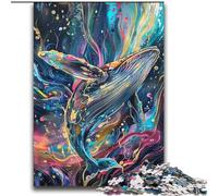 Adult Puzzles 2000 Pieces Watercolor Whale Challenging Game And Family Play with Fully Interlocking Randomly Shaped Pieces 70x100cm