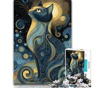 Adult Puzzles Abstract Art Cat Jigsaw Puzzle 1000 Pieces for Adults,Educational Games Home Decoration Artists Collection, Fine Art 50x75cm