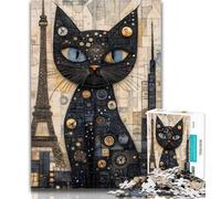Adult Puzzles Abstract Cat 1000 Piece Jigsaw Puzzles,Vibrant And Unique Design Relaxing & Challenging Puzzle Experience 26x38cm