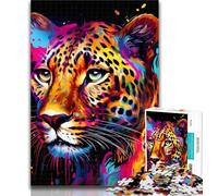 Adult Puzzles African Leopard Jigsaw Puzzles for Teenagers,Family Game Stress Reliever Difficult Challenge Secret Santa Gifts 75x50cm