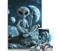Adult Puzzles Aliens from Outer Space 1000 Piece Jigsaw Puzzle for Adults Teens,Interesting Stress Reduction Parent-child Interaction 50x75cm