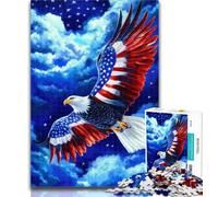 Adult Puzzles American Flag Eagle Jigsaws Puzzles 1000 Pieces for Teenagers Gifts,Educational Game Challenge Toy for Women And Men 50x75cm