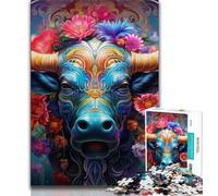 Adult Puzzles Animal Buffalo 1000 Piece Jigsaw Puzzles for Teenagers,Train Your Brain And Hands Birthday Present, Gifts (50x75cm)