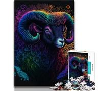 Adult Puzzles Animal Goat 1000 Pieces Jigsaw Puzzles For Teens And Adults,Educational Games Home Decoration Deal As Gifts for The Whole Family (50x75cm)