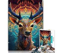 Adult Puzzles Animal Reindeer Jigsaws Puzzles 1000 Pieces for Adults Gifts,Family Game Birthday Gifts.Challenge High Difficulty 75x50cm