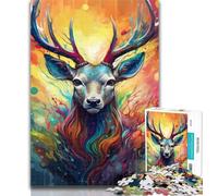 Adult Puzzles Animal Reindeer Jigsaws Puzzles 1000 Pieces for Teenagers Gifts,Birthday Gift Idea for Adults, Family Game And Hobby 75x50cm