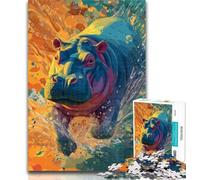 Adult Puzzles Animal Rhino 1000 Piece Jigsaw Puzzles for Teenagers,Train Your Brain And Hands Birthday Present, Gifts 26x38cm