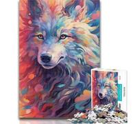 Adult Puzzles Animal Wolf Colour 1000 Piece Jigsaw Puzzles for Teenagers,Train Your Brain And Hands Birthday Present, Gifts 26x38cm