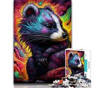 Adult Puzzles Animals Honey Badger 1000 Pieces Jigsaw Puzzles For Teens And Adults,Educational Games Home Decoration Deal As Gifts for The Whole Family (26x38cm)