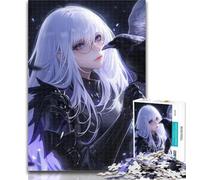 Adult Puzzles Anime Girl Crow Jigsaw Puzzles for Teenagers 1000 Pieces,Challenging Game for The Whole for Women, Gifts for Men 75x50cm