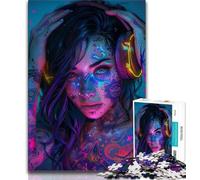 Adult Puzzles Anime Psychedelic Girl Jigsaws Puzzles 1000 Pieces for Teenagers Gifts,Birthday Gift Idea for Adults, Family Game And Hobby (50x75cm)