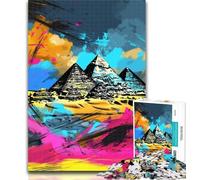 Adult Puzzles Art Ancient Egyptian Pyramids 1000 Pieces Jigsaw Puzzles for Adults And Teens,for Educational Game Challenge Toy Artists Collection, Fine Art 26x38cm