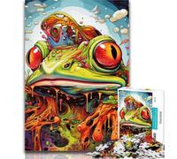 Adult Puzzles Art Animal Frog Puzzles 1000 Pieces for Adults,Decompressing Intellectual Educational Toy Birthday Present, Gifts 50x75cm