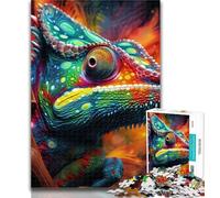 Adult Puzzles Art Chameleon 1000 Piece Jigsaw Puzzles for Adults & Teens,Toys Educational Games Stress Relieving Unique Home Decor And Gifts 50x75cm