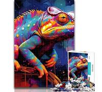 Adult Puzzles Art Chameleon Jigsaws Puzzles 1000 Pieces for Teenagers Gifts,Birthday Gift Idea for Adults, Family Game And Hobby 75x50cm