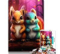 Adult Puzzles Art Cute Squirrel Jigsaw Puzzles for Adults 1000 Piece,Stress Reliever Difficult Challenge Unique Home Decor And Gifts 26x38cm
