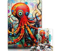 Adult Puzzles Art Octopus 1000 Piece Jigsaw Puzzles for Adults & Teens,Educational Game Challenge Toy for Women And Men 26x38cm