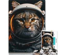 Adult Puzzles Astronaut Cat Jigsaw Puzzles for Adults 1000 Piece,Decompressing Intellectual Educational Toy Secret Santa Gifts 75x50cm