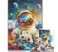 Adult Puzzles Astronaut Mountains Jigsaw Puzzles for Adults 1000 Piece,Family Game Birthday Gifts.Challenge High Difficulty 50x75cm