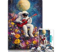 Adult Puzzles Astronaut Playing Guitar 1000 Piece Jigsaw Puzzles for Teenagers,Educational Game for Birthday, Chrismas for Ages 14+ 50x75cm