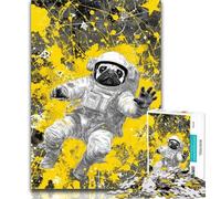 Adult Puzzles Astronaut Pug 1000 Piece Jigsaw Puzzles for Teenagers,Educational Game for Birthday, Chrismas for Ages 14+ 26x38cm