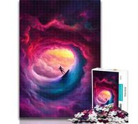 Adult Puzzles Astronaut Space Surfing 1000 Pieces Jigsaw Puzzles For Teens And Adults,Educational Games Home Decoration Deal As Gifts for The Whole Family 26x38cm