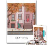 Adult Puzzles Autumn Stroll in NYC Jigsaws Puzzles 1000 Pieces for Teenagers Gifts,Birthday Gift Idea for Adults, Family Game And Hobby 26x38cm