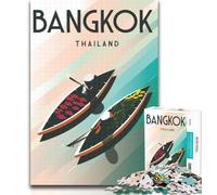 Adult Puzzles Bangkok Thailand Jigsaws Puzzles 1000 Pieces for Adults Gifts,Family Game Birthday Gifts.Challenge High Difficulty 26x38cm