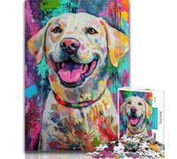 Adult Puzzles Basquiat-style Labrador 1000 Piece Jigsaw Puzzles for Teenagers Gifts,Artists Collection, Fine Art for Age 14 Years Up 26x38cm