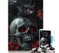 Adult Puzzles Bats And Skeletons 1000 Pieces Jigsaw Puzzles for Adults And Teens,Challenging Difficult with Fully Interlocking Randomly Shaped Pieces 26x38cm