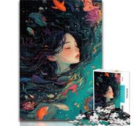 Adult Puzzles Beautiful Girl in The Ocean Jigsaws Puzzles 1000 Pieces for Adults Gifts,for Is Ideal As A Gift for The Whole Family for And 14 Years Old 50x75cm
