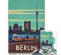 Adult Puzzles Berlin Germany Travel Art Jigsaw Puzzles for Adults 1000 Piece,Decompressing Intellectual Educational Toy Secret Santa Gifts 26x38cm