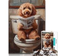 Adult Puzzles Bernedoodle on The Toilet 1000 Pieces Jigsaw Puzzles for Adults And Teens,Challenging Difficult with Fully Interlocking Randomly Shaped Pieces 26x38cm