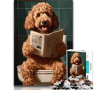 Adult Puzzles Bernedoodle on The Toilet Jigsaws Puzzles 1000 Pieces for Adults Gifts,Family Game Birthday Gifts.Challenge High Difficulty 75x50cm
