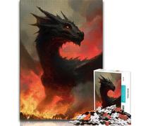 Adult Puzzles Black Dragon Jigsaw Puzzles for Teenagers 1000 Pieces,Challenging Game for The Whole for Women, Gifts for Men (38x26cm)