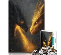 Adult Puzzles Black Gold Flying Dragon 1000 Piece Jigsaw Puzzles for Adults & Teens,Toys Educational Games Stress Relieving Unique Home Decor And Gifts 50x75cm