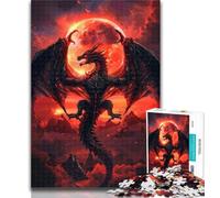 Adult Puzzles Blood Moon Dragon Jigsaws Puzzles 1000 Pieces for Teenagers Gifts,Birthday Gift Idea for Adults, Family Game And Hobby 75x50cm