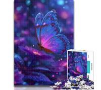 Adult Puzzles Blue Purple Butterfly Jigsaw Puzzles for Teenagers 1000 Piece,Learning Educational Toys Family Games Birthday Present, Gifts 50x75cm