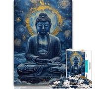 Adult Puzzles Buddha Starry Night Style Art Adult Jigsaws 1000 Pieces Difficult,with Fully Interlocking Randomly Shaped Pieces for And 14 Years Old 50x75cm