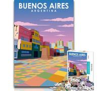 Adult Puzzles Buenos Aires Travel Poster Jigsaw Puzzles for Adults 1000 Piece,Stress Reliever Difficult Challenge Unique Home Decor And Gifts 26x38cm