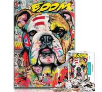 Adult Puzzles Bulldog Doodle 1000 Piece Jigsaw Puzzles for Teenagers,Train Your Brain And Hands Birthday Present, Gifts (50x75cm)
